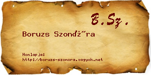 Boruzs Szonóra névjegykártya